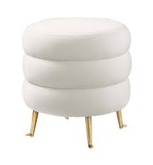 Ottoman 2 li velvet pillow decorate case cream. Ladder Cream Velvet Ottoman Tov Furniture