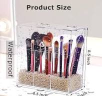 Amazon.com: LOHRYVIO Acrylic Makeup Brush Holder with Lid ...