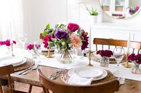 Traditional dining room table setting arrangement. A Simple And Vibrant Mother S Day Table Setting Nick Alicia