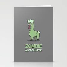 Download Zombie Alpacalypse Stationery Cards By Slugbunny Society6 Stationery Cards Cartoon Llama Llama Drawing