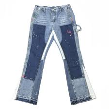2021 Blue Multicolor Paint Splatter Flared Jeans Men Patchwork Trousers Eight Pocket Styling From Dongguan Ss 44 07 Dhgate Com