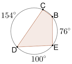 Two angles above and below the same chord sum to $180^\circ$. Quadrilaterals Inscribed In Circles Read Geometry Ck 12 Foundation