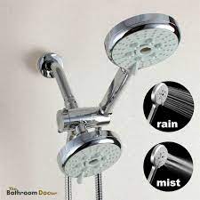 Bathroom Handheld Double Shower Head Set With 3 Way Diverter Combo 03 161 Double Shower Brass Shower Handheld Shower Head