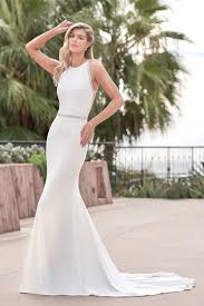 Spaghetti Strap Simple Summer Wedding Dresses V Neck Cheap Wedding Dresses  With Slit – Sheergirl