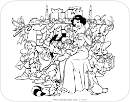 Cut and color decorations for everyday; Snow White Christmas Coloring Pages Coloring And Drawing