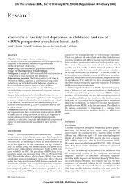 We did not find results for: Symptoms Of Anxiety And Depression In Childhood And Use Of Mdma Prospective Population Based Study The Bmj