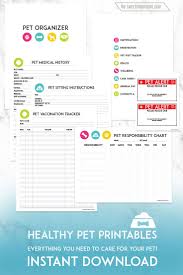 Healthy Pet Printables Pet Planner These Printables Are Awesome They Include Everything I Need To Keep Track Pet Organization Healthy Pets Pet Medications