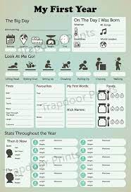 my first year baby infographic digital from trapdoorprints baby infographic baby books diy baby prints