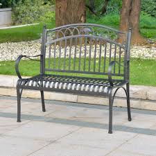 These seats come in a variety of sizes, colors, and designs and make the ideal addition to outdoor spaces of every size. Fleur De Lis Living Oak Bluffs Iron Patio Garden Bench Reviews Wayfair
