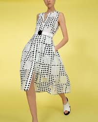 Akris Punto Scoop Neck Window Dot Belted A Line Dress A Line Dress Clothes For Women Dresses