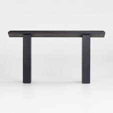 Van Charcoal Wood Console Table Crate And Barrel In 2020 Natural Wood Console Table Wood Console Wood Console Table