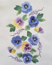 Pansies Flowers Set With 3d Elements Machine Embroidery Etsy Floral Embroidery Patterns Hand Embroidery Designs Embroidery Patterns