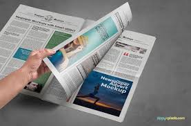 9 Newspaper Psd Advertisement Mockups Zippypixels Newspaper Ad Design Corporate Brochure Cover