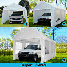 Abba patio 10 x 20 ft carport canopy fabric pole skirts design heavy duty car tent portable garage shelter for party, wedding, garden, boat, outdoor storage shed with 6 steel legs, beige 633 $172 00 Garage Carport Canopy Tent 30x10 Portable Outdoor Event Shelter Wedding Party For Sale Online Ebay