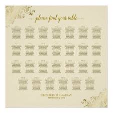27 Table Wedding Seating Chart Cream Gold Frills Zazzle Com Seating Chart Wedding Wedding Seating Wedding Table