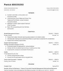 After customizing the template to fit your company, post the listing on internships.com to start attracting top candidates. Wealth Management Intern Resume Example Company Name Champaign Illinois