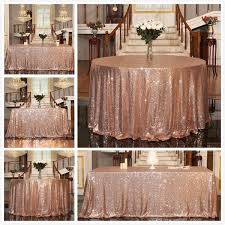 Sequin Tablecloth Sparkle Rose Gold Sequin Table Cover Linens Overlay Runners For Wedding Birthday Party Baby Shower Banquet Home Decoration Glitter Round Squa Rose Gold Baby Shower Rose Gold Table Cloth