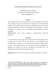 Pdf Analise Morfossemantica Do Lexico Do Funk Carioca Andrea Yaques Academia Edu