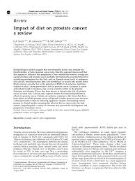 Although the percentage of cases in men is much lower than in women, male breast cancer accounts for a por. Pdf Impact Of Diet On Prostate Cancer A Review