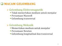 Gelombang mekanik adalah gelombang yang dalam perambatannya memerlukan medium. Gelombang Elektromagnet Ppt Download