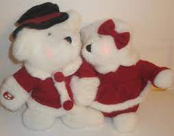 Singing Animated Santa Teddy Bears Light Up 12 White Christmas Holiday Plush Dandee Teddy Bear Light Christmas Bear Sing Animation