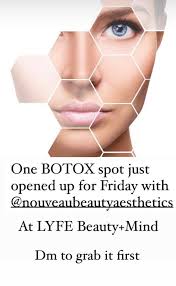 Botox event right in the salon with Kara McAllister , NFP, certified  injector! One spot left for tomorrow's event !