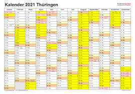Kalender 2021 thüringen als pdf oder excel. Kalender 2021 Thuringen Ferien Feiertage Pdf Vorlagen