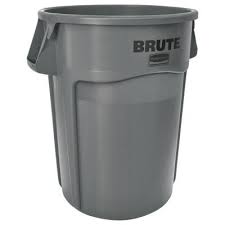 Rubbermaid Commercial Products Brute 32 Gal Gray Round Vented Trash Can With Lid 2031188 Waste Container Trash Containers Garbage Can
