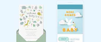 Download for free and make a personalized invitation with adorable layouts and designs. Baby Shower Invitations Send Online Instantly Rsvp Tracking