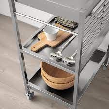 Sobuy kitchen serving trolley with wine rack & marble effect. Kungsfors Stainless Steel Kitchen Trolley Ikea