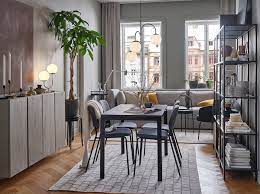 The tv/tv unit will need to go in the far right of the room next to the glass doors as that is where the i am also thinking of getting a piece to put along the right hand side wall opposite the space for the dining table to try to fill up the room as it is quite a. Vangsta Karljan Table And 4 Chairs Black Dark Brown Kabusa Dark Grey Ikea