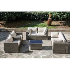 Wragby 5 Piece Outdoor Sectional Seating Group With Cushions Cushion Color Beige In 2020 Outdoor Sectional Seating Conversation Set Patio Best Outdoor Furniture