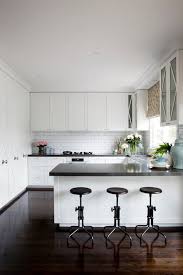 In an accessible kitchen, uppers are more convenient 15 inches from the counter. Ceiling Height Cabinets Transitional Kitchen Horton And Company