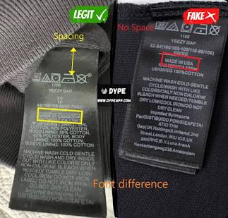 Critical details on the interior wash tags used to differentiate authentic pieces from fakes., AI generated