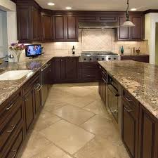 Tan Kitchen Floor Tile Dark Cabinets With Tile Floor Design Ideas Pictures Remodel And Kitchen Flooring Kitchen Cabinets Makeover Kitchen Design