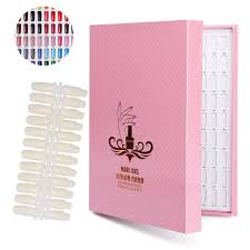 216 Nail Color Chart Display Nail Gel Polish Display Book With 216 False Nail Tips Professional Salon Nail Color Swatches Nail Practice Card Design