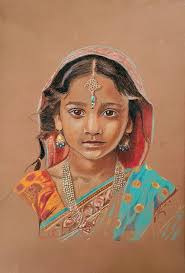 Hi! Here is my humble contribution to this months wonderful theme of Indian  Dancer..traditional inkpen and colored pencils