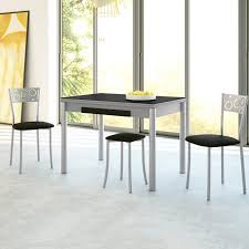 Mesa de comedor o cocina redonda extensible dallas de 90 cm de diámetro (17,5/55 / 17,5 cm) madera lacada color blanco. Mesa De Cocina Extensible Lateral Gandia