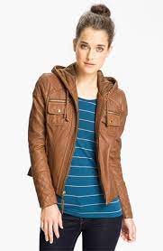 Michael Michael Kors Hooded Leather Jacket Nordstrom Leather Jacket With Hood Leather Jacket Hoodie Leather Jacket