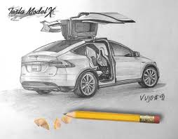 Learn step by step drawing tutorial printable link: Tesla Drawings Car Tesla Power 2020