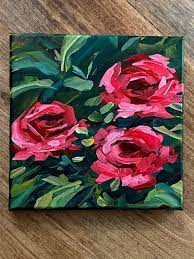 How To Paint Loose Red Roses With
