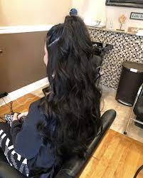 Half Up Half Down Formal Hairstyles For Long Hair Dark Hair Long Dark Hair