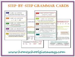 free step by step grammar cards and memory work cards