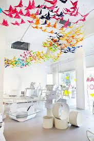 Colorful Origami Butterflies Represent Stages Of Dreams Origami Butterfly Origami Installation Ceiling Art