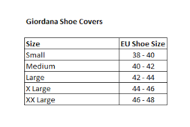 Giordana Size Guide