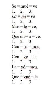 Resultado de imagen de palabra descompuesta en sílabas