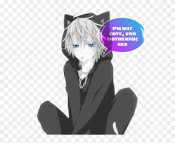 Grumpy Sticker Kawaii Boy Anime Cat Clipart 3837195 Pikpng