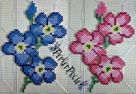 Made with mini 2.6 mm fuse beads. Forget Me Not Flowers By Perlerpixie Deviantart Com On Deviantart Perler Bead Art Diy Perler Beads Perler Beads Designs