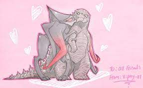 Drawings pictures godzilla comics fan art cartoon art. Godzilla X Femuto Valentine Card Godzilla All Godzilla Monsters Godzilla Funny