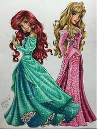 Ariel And Aurora By Maxx Stephen Disney Princess Drawings Aurora Disney Disney Princess Art